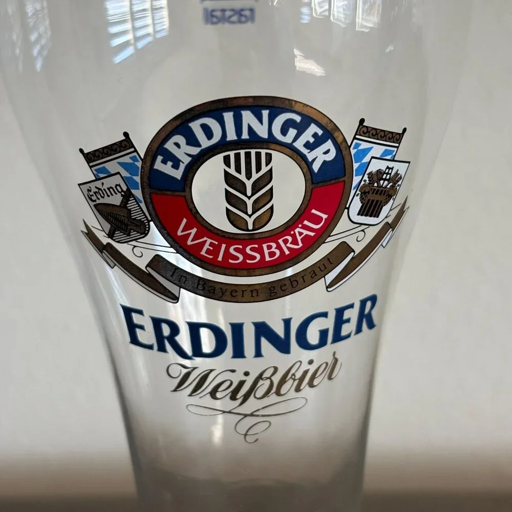 Erdinger‎ Weissbrau Weibbier Pilsner Beer Glass Germany .5l Weibbier Tall